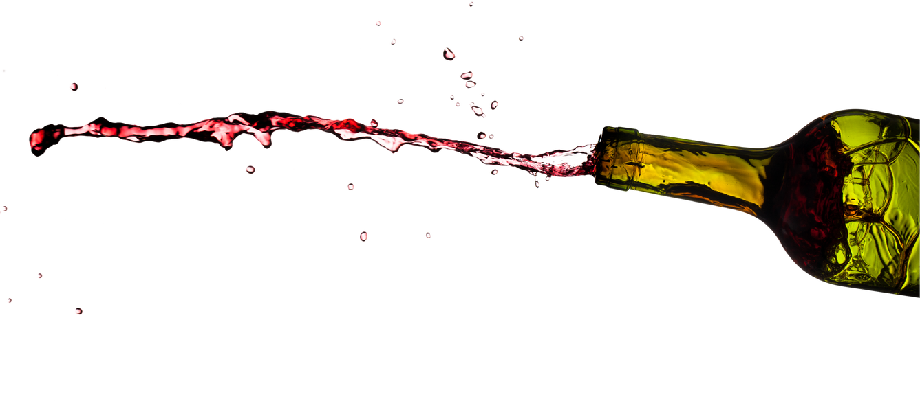 Red Wine Pouring Out from Bottle